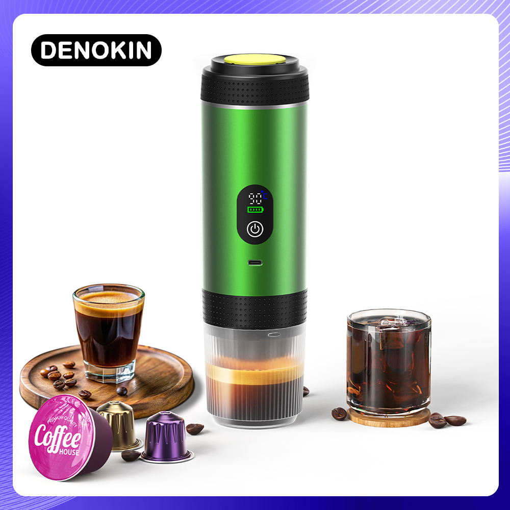 Coffee Equipment For Camping - DENOKIN 3-in-1-Kapselkaffeemaschine mit Digitalanzeige, tragbare Espressomaschine
