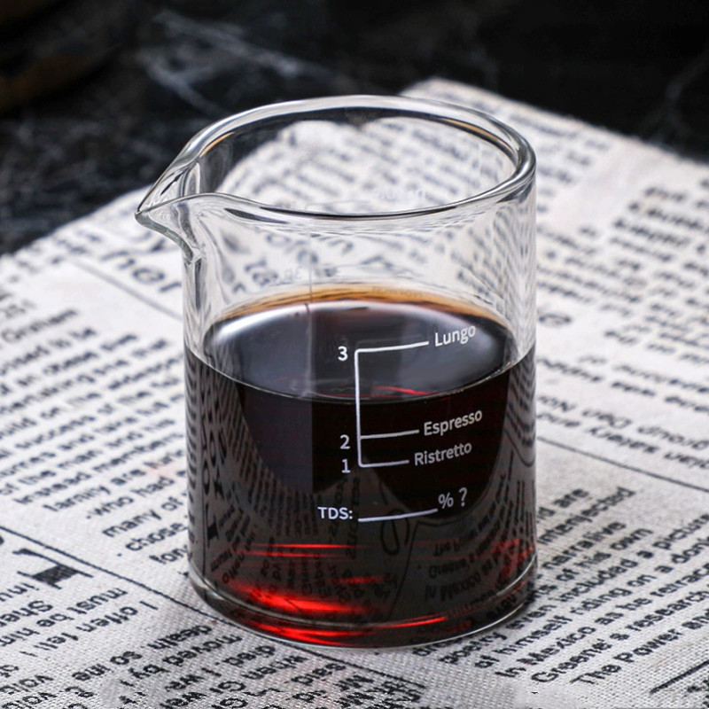 Espresso Shot Glass - 100 ml/3,38 oz Espresso-Messbecher aus hochborosilikatbeständigem,